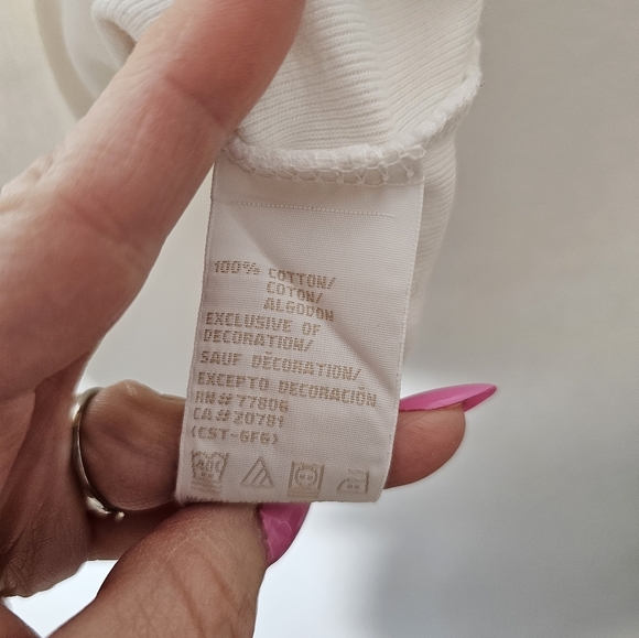 Tommy Hilfiger White Slim Fitted Y2K Short Sleeve Tee Women's XL - Picture 5 of 8